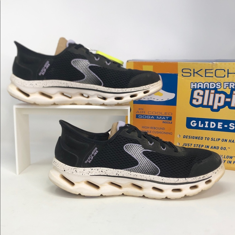 Skechers Go Walk Glide Step 2.0 Black Lavender Women’s Shoes - Size 8.5